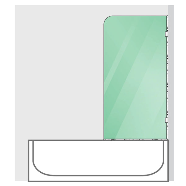 70Cm Frameless Glass Bath Screen With Brackets Black Shower Enclosures