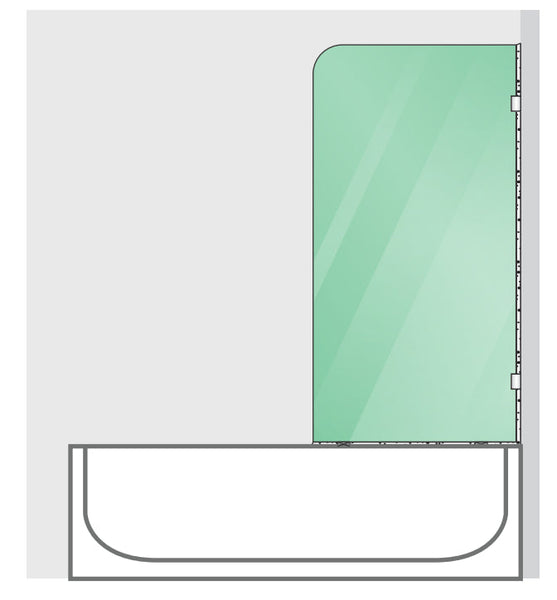 70Cm Frameless Glass Bath Screen With Brackets Gunmetal Shower Enclosures