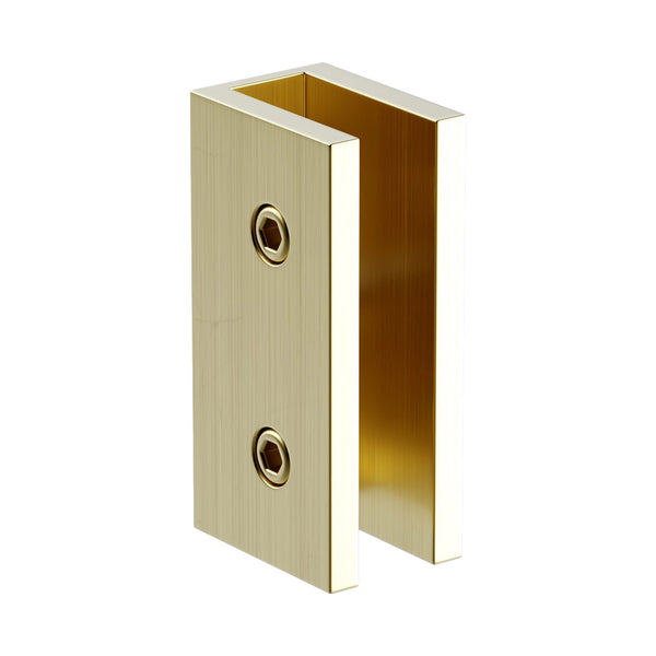 100Cm Frameless Glass Bath Screen With Stainless Steel Brackets Gold Shower Enclosures
