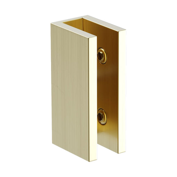 120Cm Frameless Glass Bath Screen With Stainless Steel Brackets Gold Shower Enclosures