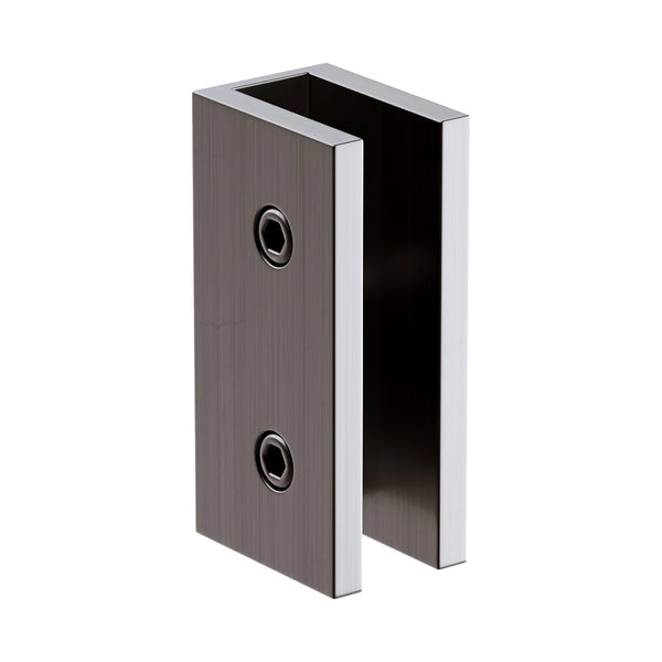 100Cm Frameless Glass Bath Screen With Stainless Steel Brackets Gunmetal Shower Enclosures