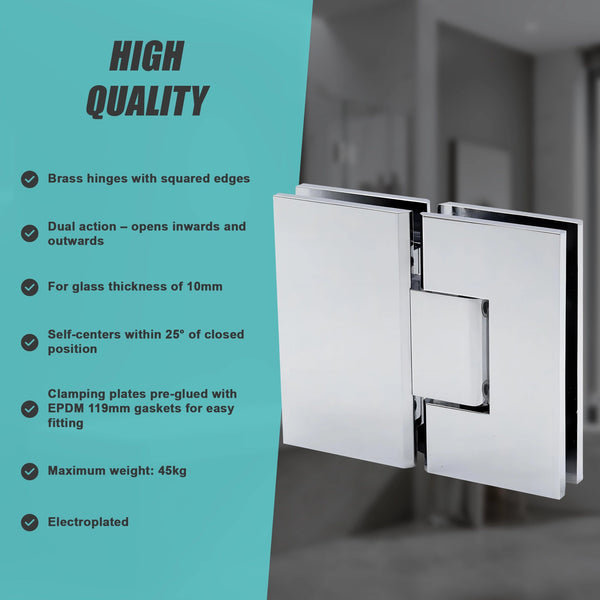 90Cm Frameless Glass Bath Screen With Brass Brackets Chrome Shower Enclosures