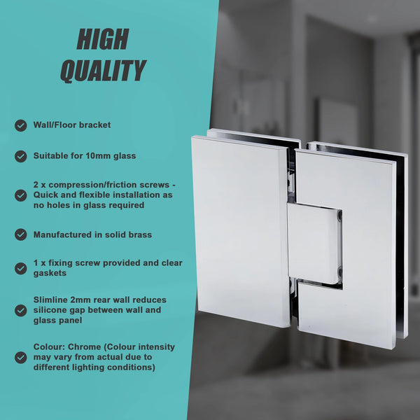 120Cm Frameless Glass Bath Screen With Brass Brackets Chrome Shower Enclosures