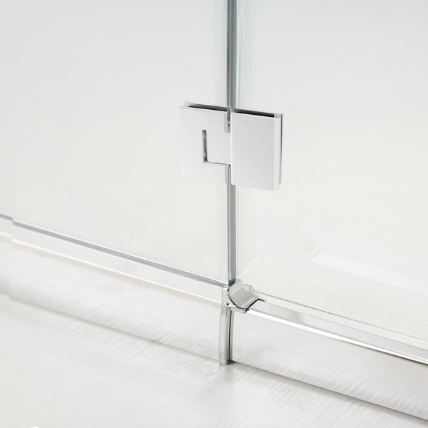 120Cm Frameless Glass Bath Screen With Brass Brackets White Shower Enclosures