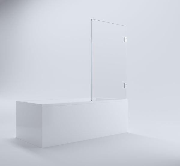 70Cm Frameless Swing Bath Screen With Brushed Nickel Hardware Shower Enclosures