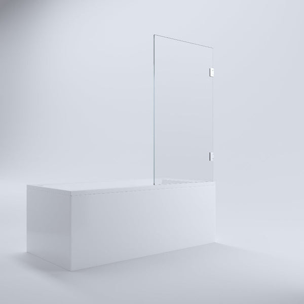 70Cm Frameless Swing Bath Screen With White Hardware Shower Enclosures