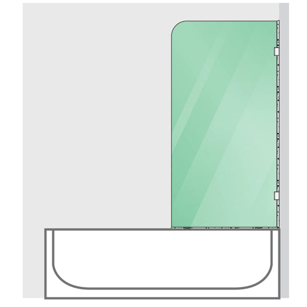 70Cm Frameless Glass Bath Screen With Wall Channel Chrome Shower Doors