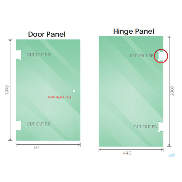 110Cm Wall To Frameless Shower Screen With Chrome Brackets And Brass Hinges Square Double Pull Handle Shower Enclosures