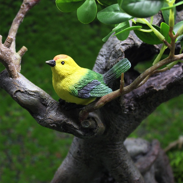 Tree Sculpture Bird Nest Design Desktop Decoration Resin Table Top Car Ornamental Statue For Garden Sculptures & Figurines