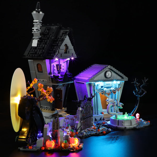 Compatible With Lego 21351 Christmas Horror Night Building Blocks Led Lighting Winter Series Column Building Toys Sets & Packs