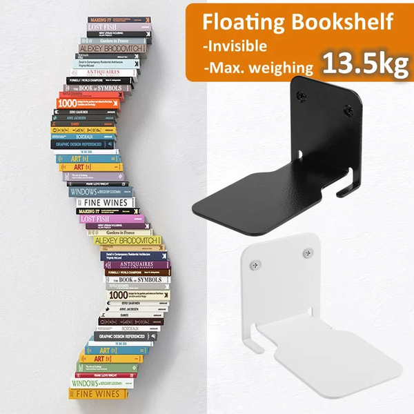 Wall Shelf Floating Bookshelf Stainless Steel Mount Holder Displayfloating Storage Rack Stand Album Ledge Mounted Wall Shelves