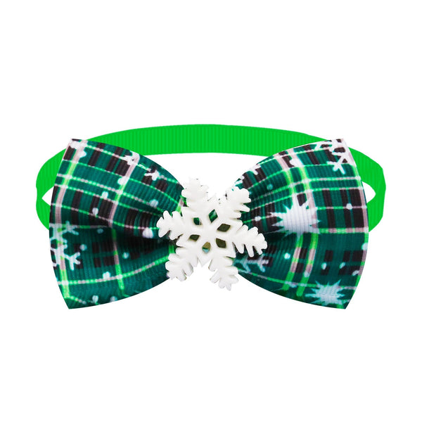Christmas Dog Printed Pet Tie Collar Bow Accessories Cat Threaded Ribbon Dog Clothing & Shoes