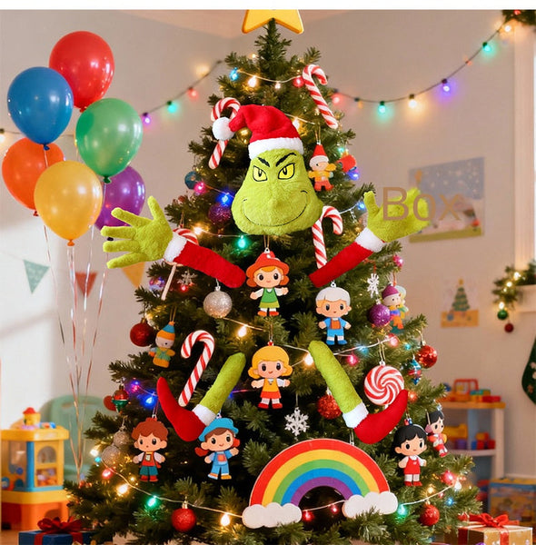 Santa Claus New Green Christmas Decoration Plush Toy Elf Doll Ornament Seasonal Decorations