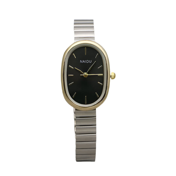 Oval Small Kit Bamboo Strap Girls Watch Fashion Quartz Timepiece Watches