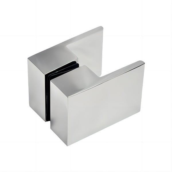 110Cm Wall To Frameless Shower Screen With Chrome Channel And Brass Hinges Square Double Pull Handle Shower Enclosures