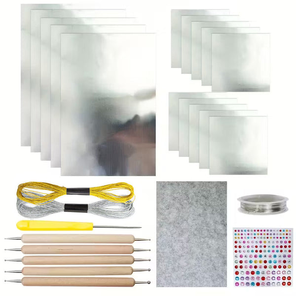70Mm Gold Foil Art Relief Diy Christmas Decoration Kit Aluminum Craft Sewing Tool Set Other Kids Crafts