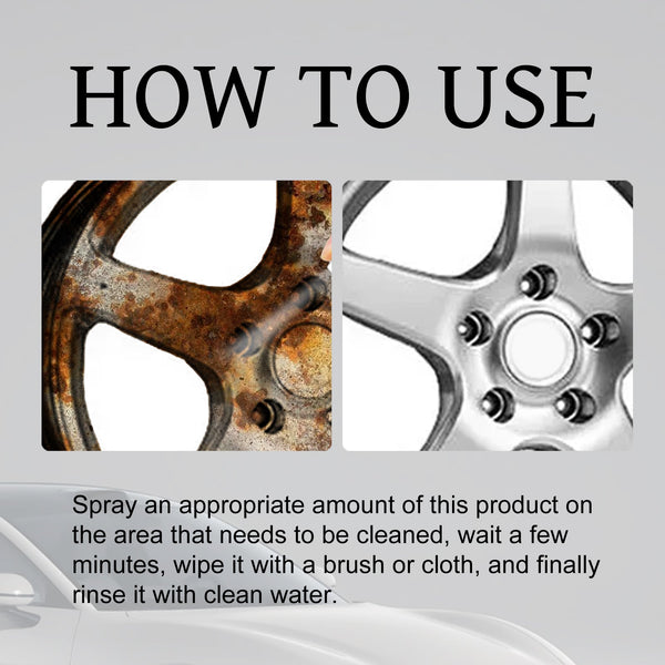 Iron Remover Spray, Auto Paint Tire Rust Removal Polishing Cleaning Agent Cleaning Waxing & Valeting