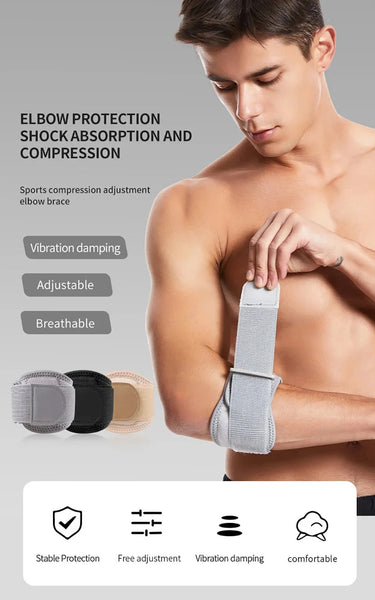 Sports Elbow Protection Tennis Badminton Breathable Pressurized Adjustable Open Strap Protective Pads & Armour