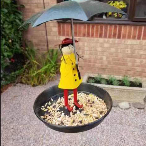 Hanging Umbrella Girl Bird Feeder Garden Decor Bird Feeders