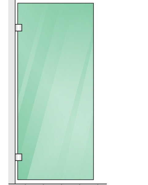 120X90cm Corner Frameless Shower Screen With White Brackets And Ss Hinges Square Knob Handle Shower Enclosures