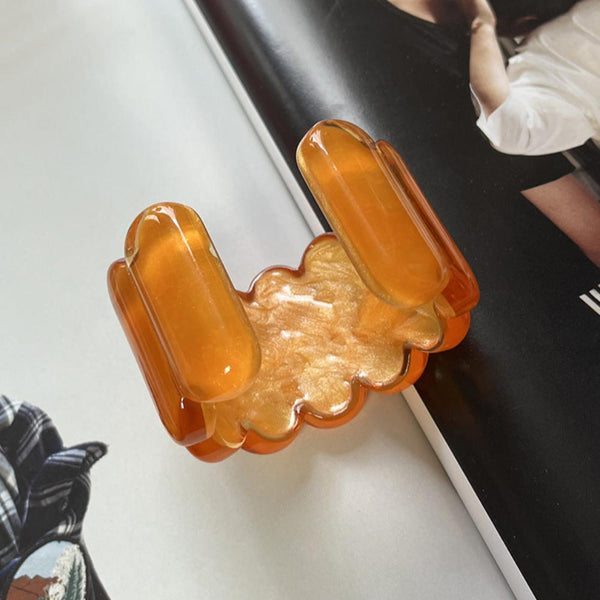 Veile Studios French Resin Open Bracelet Ring Set Retro Handicraft Accessory Rings