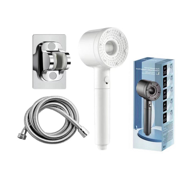 Hollow Out Household Super Pressurized Showerhead Bathroom Water Heater Turbo Large Outlet Five Level Filter Shower Heads & Combos