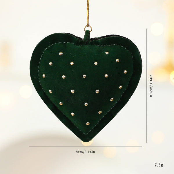 Christmas Tree Decorations With Cotton Filled Heart And Bow Festive Holiday Ornament For Window Display Seasonal Decorations