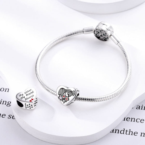 Veile Studios Copper Plated S925 Silver Colourful Heart Clip Beads String Diy Bracelet Necklace Bracelets