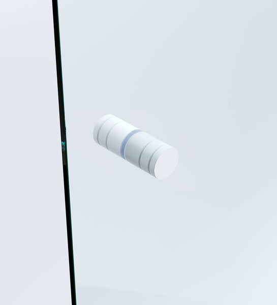 110X110cm Corner Frameless Shower Screen With White Brackets And Ss Hinges Round Knob Handle Shower Enclosures