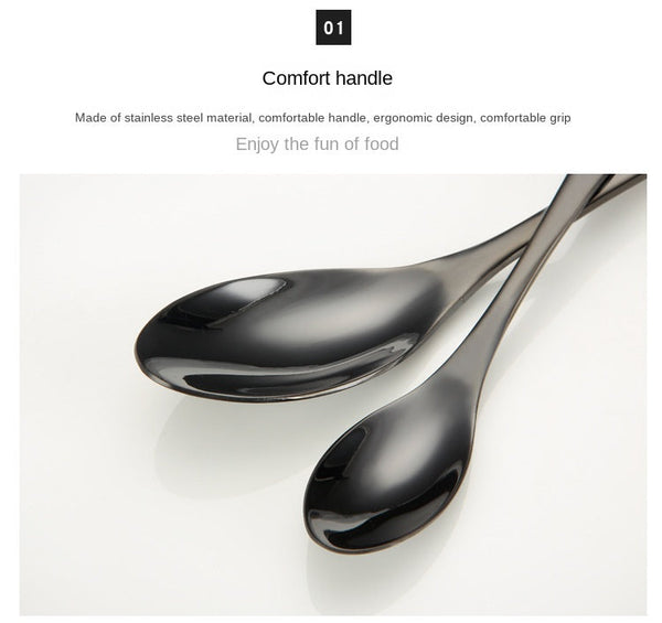 Portugal Titanium Black Stainless Steel Western Cutlery Set For Hotel And Restaurant Knife Fork Spoon Suite Factory Wholesale Cutlery Sets