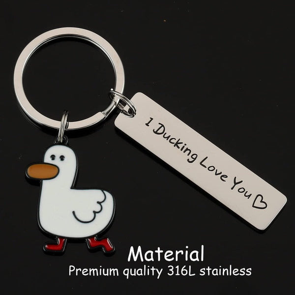 Handbag Accessories Funny Lover Gift You Cute Duck Pun Keychain Couples Gifts Valentine