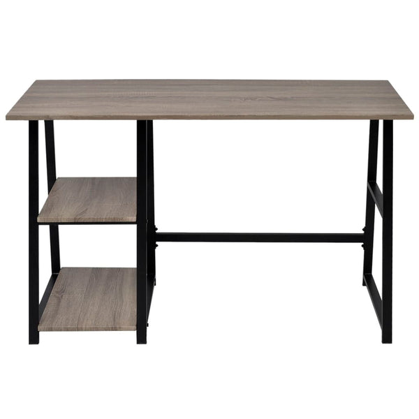 Desk With 2 Shelves Grey And Oak