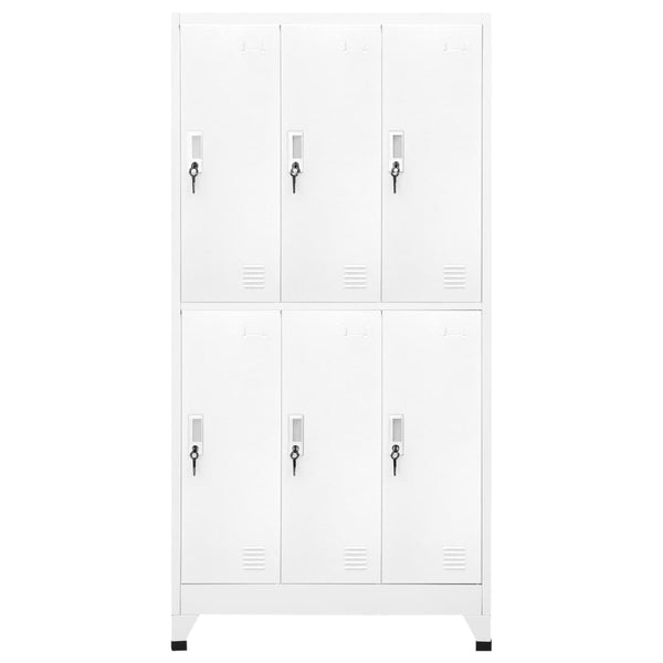 Locker Cabinet With 6 Compartments Steel 90X45x180 Cm Grey
