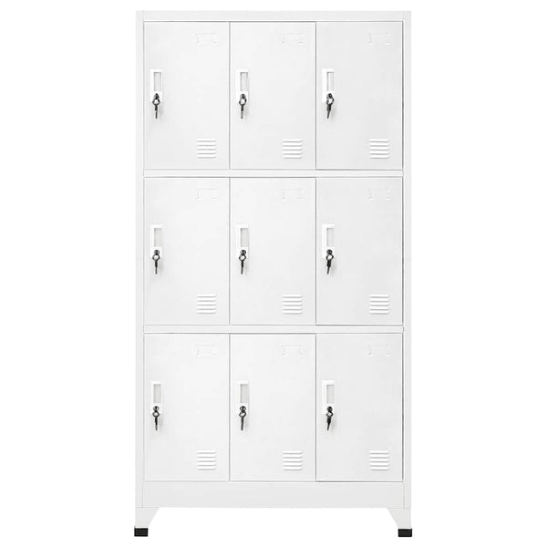 Vidaxl Locker Cabinet With 9 Compartments Steel 90X45x180 Cm Grey Storage Units