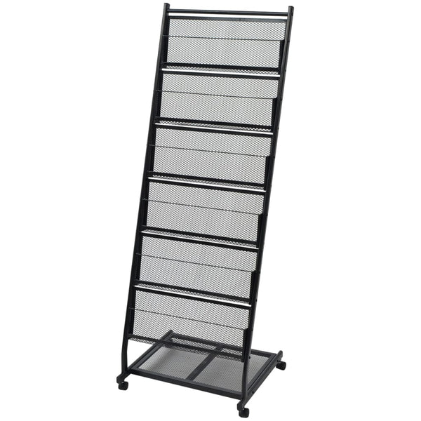 Vida Xl Magazine Rack 47.5X43x133 Cm Black A4 Placeholder