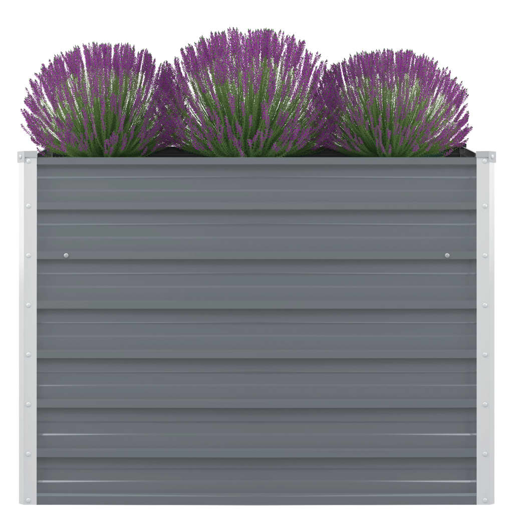 Vidaxl Raised Garden Bed 100X100x77 Cm Galvanised Steel Grey Raised Garden Beds