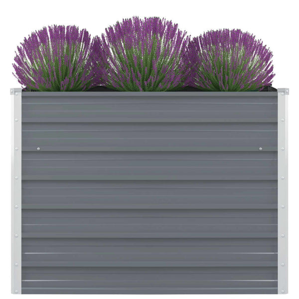 Vidaxl Raised Garden Bed 100X100x77 Cm Galvanised Steel Grey Raised Garden Beds