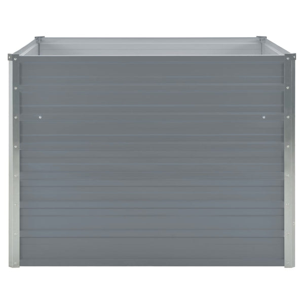 Vidaxl Raised Garden Bed 100X100x77 Cm Galvanised Steel Grey Raised Garden Beds
