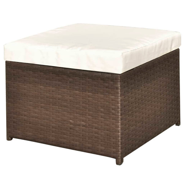 Vidaxl 4 Piece Garden Lounge Set With Cushions Poly Rattan Brown Loungers