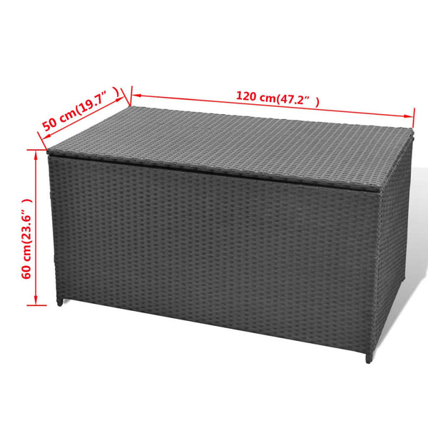 Storage Deck Boxes Garden Storage Box Black 120X50x60 Cm Poly Rattan