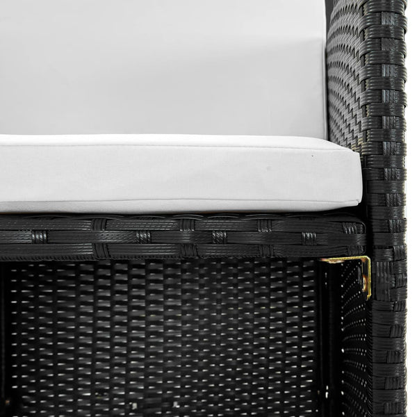 Vidaxl 5 Piece Outdoor Dining Set With Cushions Poly Rattan Black Outdoor Dining Sets