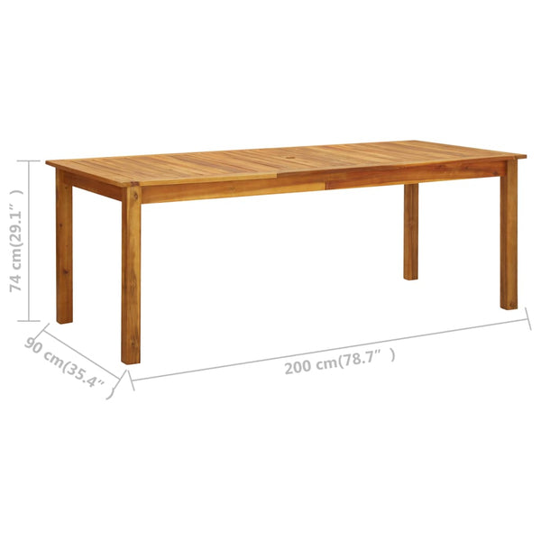 Vidaxl Garden Table 200X90x74 Cm Solid Acacia Wood Patio & Garden Tables