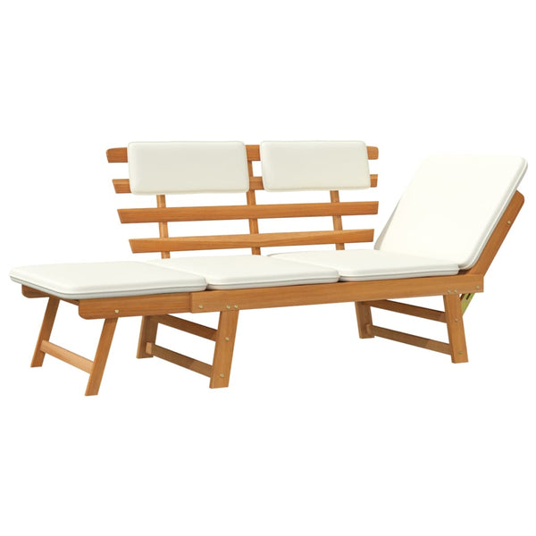 Garden Bench With Cushions 2-In-1 190 Cm Solid Acacia Wood