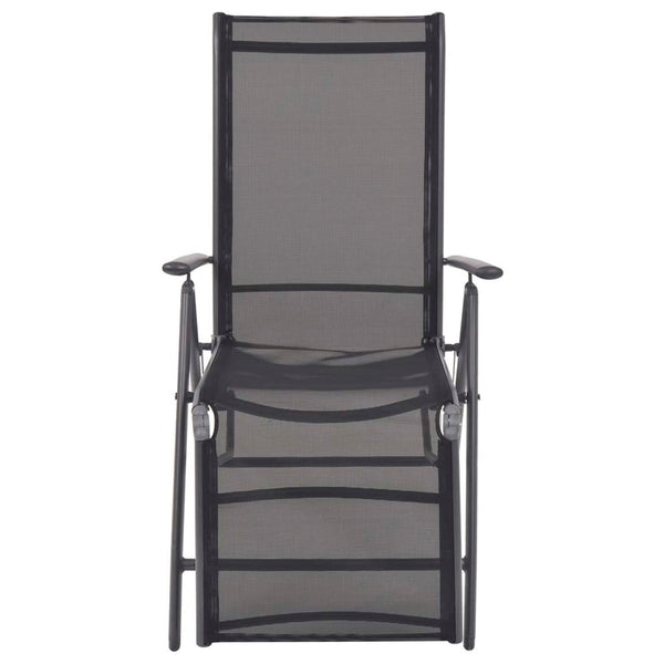Reclining Deck Chair Aluminium And Textilene Black