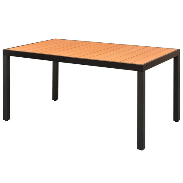 Garden Table Brown 150X90x74 Cm Aluminium And Wpc Patio & Garden Tables