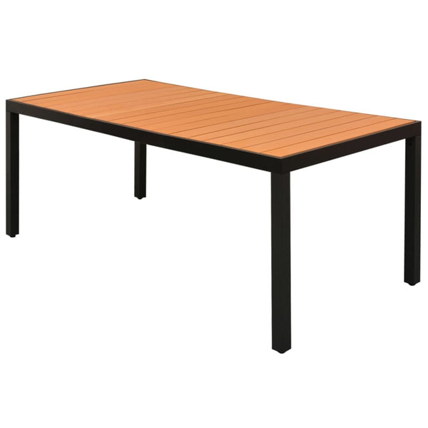 Garden Table Brown 150X90x74 Cm Aluminium And Wpc Patio & Garden Tables