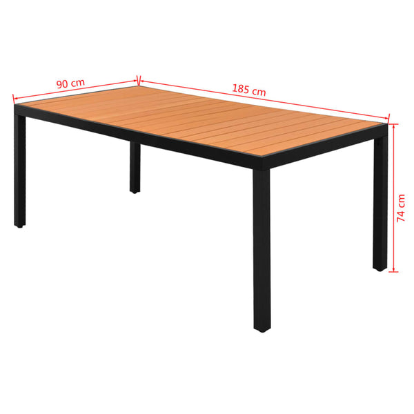 Garden Table Brown 150X90x74 Cm Aluminium And Wpc Patio & Garden Tables