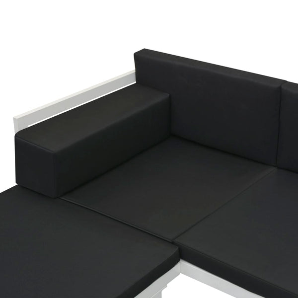 5 Piece Garden Lounge Set Textilene Aluminium Black