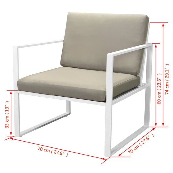 Vidaxl 4 Piece Garden Lounge Set With Cushions Steel White Loungers