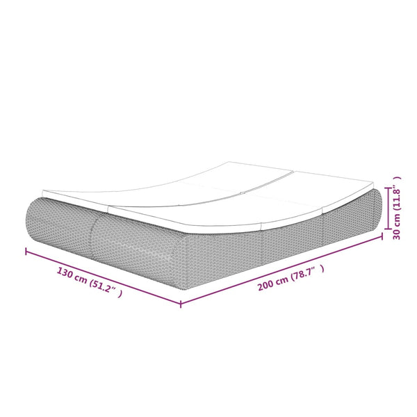 Vidaxl Outdoor Lounge Bed Poly Rattan Beige Other Patio & Garden Furniture